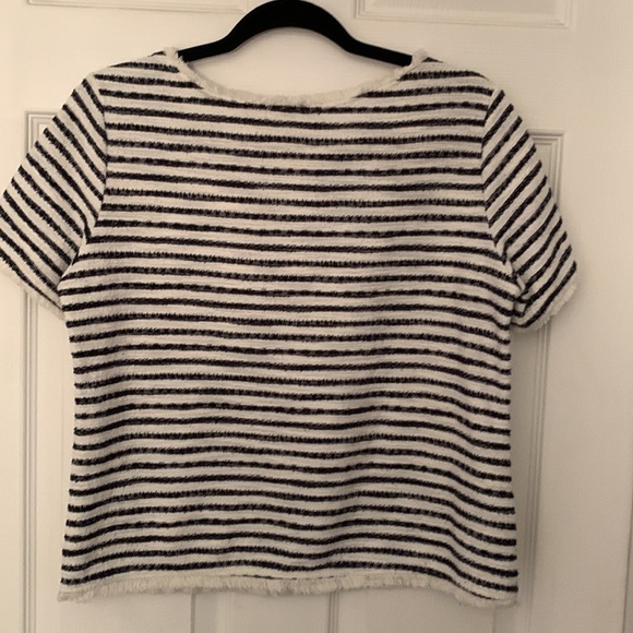 Green Envelope Cream & Blue Shirt/Blouse Size M #125 - Picture 5 of 8